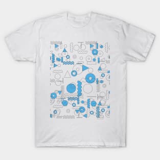 Blue White Geometric Shapes T-Shirt